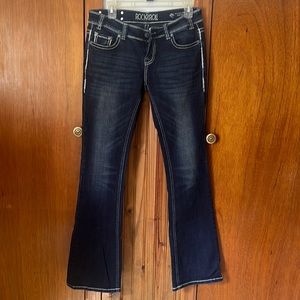 Rock and roll dark jeans, lightly worn